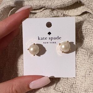Kate Spade Gold and Cream Pearl Earrings